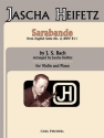 Sarabande from 'English Suite No.6 BWV811' for violin and piano