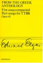 Edward Elgar, Five unaccompanied Part Songs Op. 45 TTBB Stimme