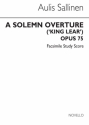 A Solemn Overture 'King Lear' op.75 for orchestra facsimile study score