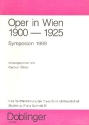 Oper in Wien 1900-1925 Symposion 1989