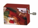 Spieluhr Happy Birthday Motiv Violine mit Rose mit Holz-Resonanzboden