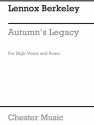 Lennox Berkeley: Autumn's Legacy Op.58 High Voice, Piano Accompaniment Instrumental Work