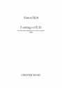 Simon Holt: 5 Settings Of E.D. Countertenor, Oboe Vocal Work