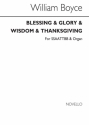 William Boyce, Blessing And Glory And Wisdom And Thanksgiving SATB and Organ Chorpartitur