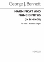 George J. Bennett, Magnificat And Nunc Dimittis In D Minor Men's Voices Organ Accompaniment Chorpartitur