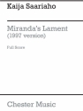 Kaija Saariaho: Miranda's Lament 1997 (Score) Soprano, Clarinet, Harp, Violin, Double Bass Score and Parts