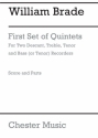 Brade: First Set Of Quintets (Score and Parts) Chamber Group, Tenor Instrumental Work