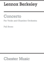 Lennox Berkeley: Concerto For Violin And Chamber Orchestra Op.59 (Scor Violin, Chamber Group Miniature Score