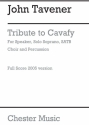 John Tavener: Tribute To Cavafy (Score) Soprano, SATB, Percussion Score