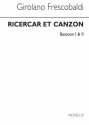 Girolamo Frescobaldi, Ricercar Et Canzon - Bassoon 1 And 2 Fagott Buch