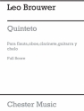 Leo Brouwer: Quinteto (Score) Chamber Group, Guitar, Flute, Oboe, Clarinet, Cello Score