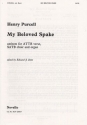 Henry Purcell, My Beloved Spake Men's Voices SATB Organ Accompaniment Chorpartitur