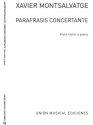 Xavier Montsalvatage, Parafrasis Concertante Violine und Klavier Buch