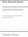 Maxwell Davies Laudate Dominum Satb SATB Vocal Score