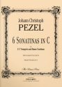 6 Sonatinas In C for 2 C Trumpets and Basso Continuo (with opt. Violone) score and parts