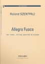 SZENTPALI Roland, Allegro Fuoco tuba, string quartet and piano Score and parts