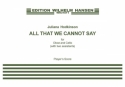 Juliana Hodkinson, All That We Cannot Say Oboe and Cello Buch