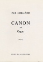 Per Nrgrd, Canon For Organ Orgel Buch