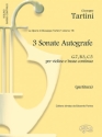 Giuseppe Tartini, 3 Sonate Autografe (G7, B3, C5) Violin and Ensemble Buch