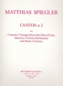 Canzon a 2 for cornetto (trumpet/recorder/oboe/flute), bassoon (cello) and Bc score and parts