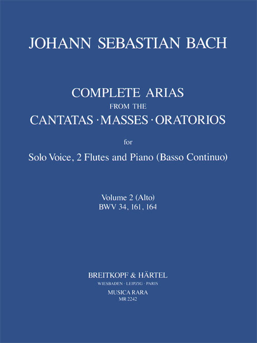 Complete Arias from the Cantatas, Masses and Oratorios vol.2 (alto) for solo voice, 2 flutes and piano (Bc)