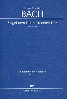 Singet dem Herrn ein neues Lied BWV190 fr Soli, gem Chor und Orchester Studienpartitur (dt/en)