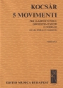 Kocsr Mikls 5 movimenti for clarinet, string orchestra and cembalo (ad lb. cimbalom) Concertos