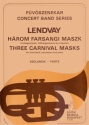 Lendvay Kamill Three Carnival Masks for wind band, percussion and piano Concert Band 2 fl. (I-II anche picc.), ob. (anche c.ing.), 3 cl. (I