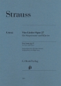 4 Lieder op.27 fr Gesang (hoch) und Klavier Urtext-Ausgabe