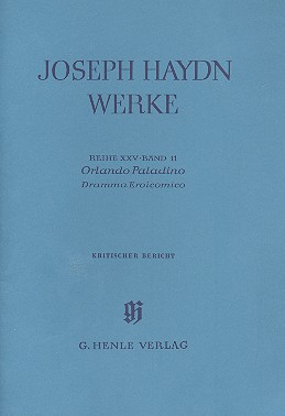 Gesamtausgabe Reihe 25 Band 11 Orlando Paladino Kritischer Bericht