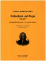 Prludium und Fuge g-Moll BWV885 fr 4 Blockflten (SATB) Partitur und Stimmen