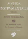 Johann Sebastian Bach 4 Sinfonien und Ritornelle Streichorchester und Basso Cuntinuo Partitur