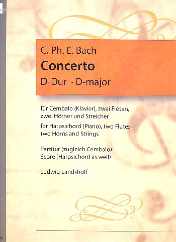 Concerto D-Dur fr Cembalo, 2 Flten, 2 Hrner und Streicher Partitur (=Cembalo)