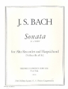 Sonata in a Minor BWV1020 for alto recorder and harpsichord (violoncello ad lib) score and parts