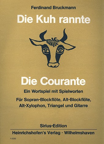 Die Kuh rannte fr 2 Blockflten (SA), Alt-Xylophon, Triangel und Gitarre Partitur und Stimmen