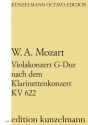 Violakonzert G-Dur nach dem Klarinettenkonzert KV622 fr Viola und Orchester Partitur