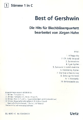 Best of Gershwin fr 4 Blechblser (Ensemble) 1. Stimme in C (Trompete)