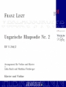 Liszt, Franz, Ungarische Rhapsodie Nr. 2 S 244/2 Violine und Klavier Stimmensatz