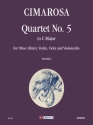 Quartet C major no.5 for oboe (flute), violin, viola and violoncello score and parts