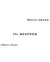 OHANA Maurice Quatuor  cordes n2 quatuor  cordes Partition