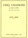 ABSIL Jean Chansons de Paul Fort Op.18 (5) choeur  2 voix gales et piano Partition