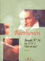 BEETHOVEN Ludwig van Sonate n14 Clair de Lune Op.27 n2 piano Partition