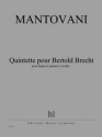 MANTOVANI Bruno Quintette pour Bertold Brecht harpe et quatuor  cordes Partition