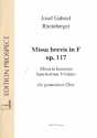 Missa brevis in F op.117 fr gem Chor a cappella Partitur