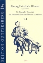 12 Kasseler Sonaten Band 1 (Nr.1-4) fr Altblockflte und Bc Partitur und Stimmen (Bc ausgesetzt)