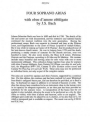 Johann Sebastian Bach Arr: Dr Lance Whitehead Ed: C M M Nex and F H Ne Four Soprano Arias with oboe d'amore obbligato  -  (Vocal score) voice & chamber ensemble