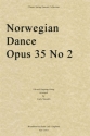 Edvard Grieg, Norwegian Dance, Opus 35 No. 2 Streichquartett Stimmen-Set