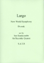 Largo from New World Symphony for 4 recorders (SATB) score and parts