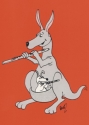 Artist: Barry Lee Kangaroo playing Flute greetings cards