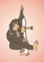 Artist: Barry Lee Monkey playing Trumpet greetings cards